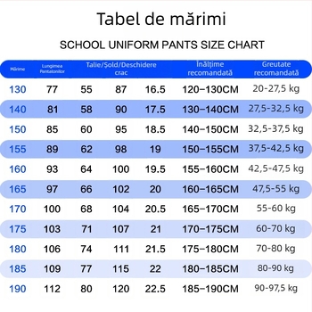 Pantaloni pentru uniformă școlară cu fleece, bleumarin, cu o dungă, unisex, croială dreaptă lejeră, pentru elevi de la gimnaziu până la liceu