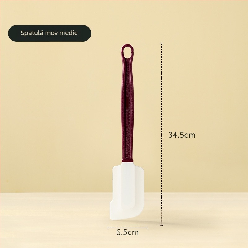 Spatulă din silicon moale cu mâner lung, dimensiune mare, plastic alimentar, pentru prăjituri și creme