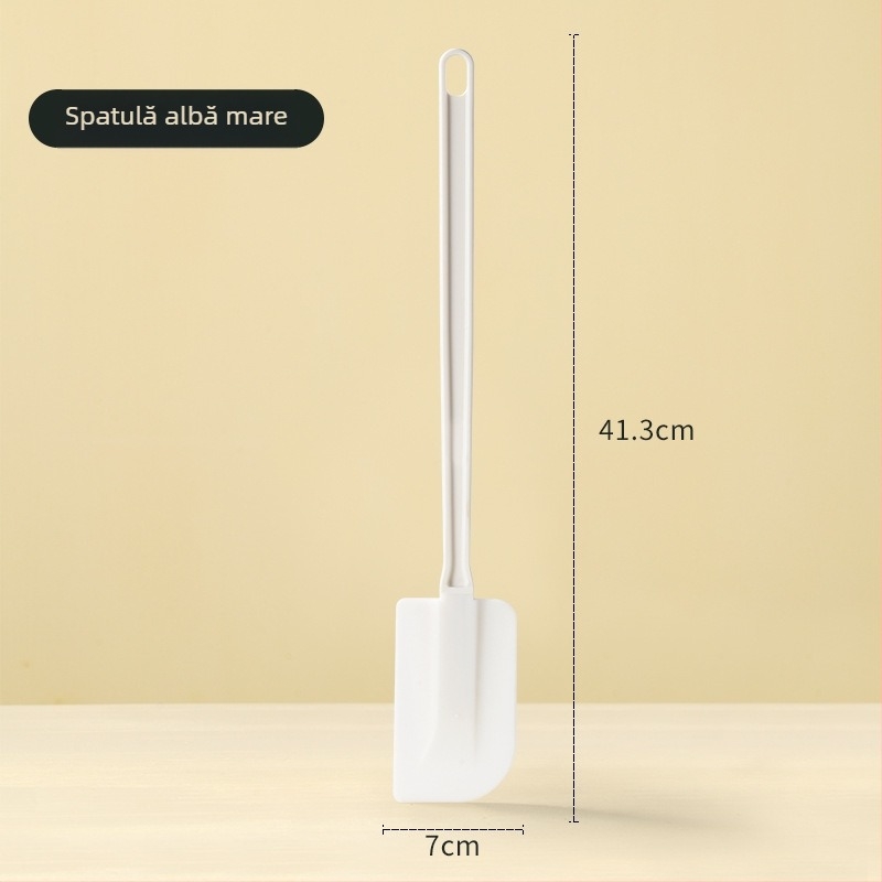 Spatulă din silicon moale cu mâner lung, dimensiune mare, plastic alimentar, pentru prăjituri și creme