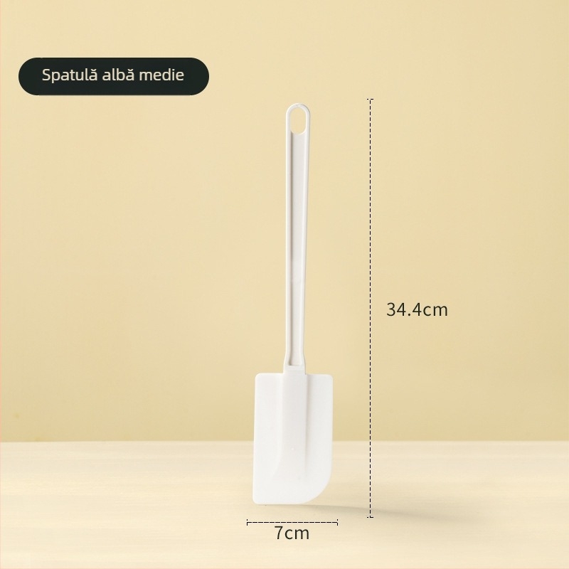 Spatulă din silicon moale cu mâner lung, dimensiune mare, plastic alimentar, pentru prăjituri și creme