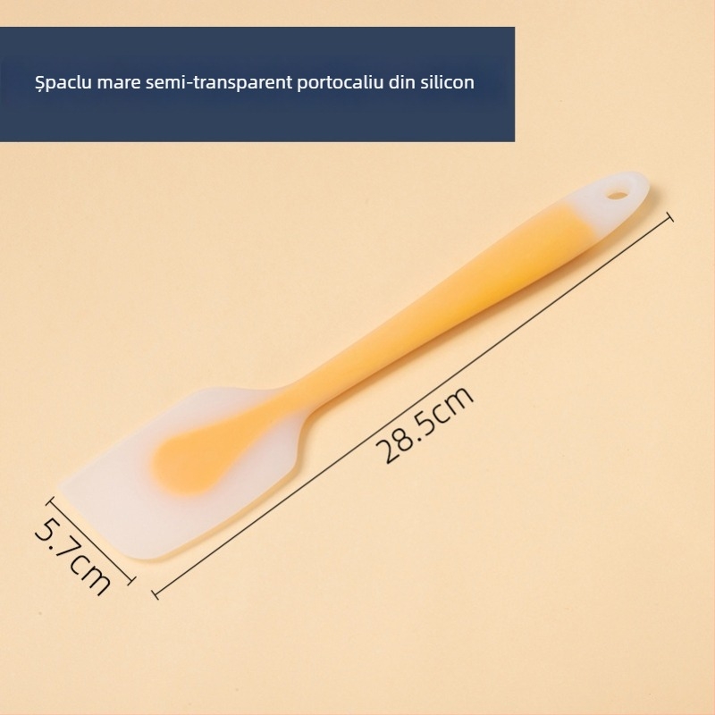 Spatulă din silicon moale cu mâner lung, dimensiune mare, plastic alimentar, pentru prăjituri și creme