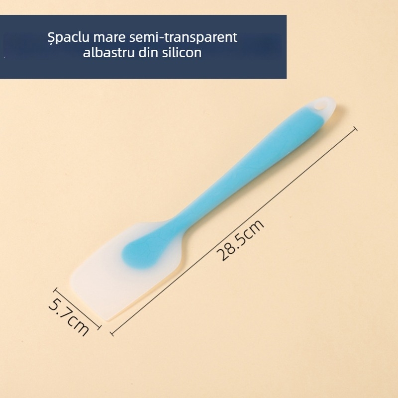 Spatulă din silicon moale cu mâner lung, dimensiune mare, plastic alimentar, pentru prăjituri și creme