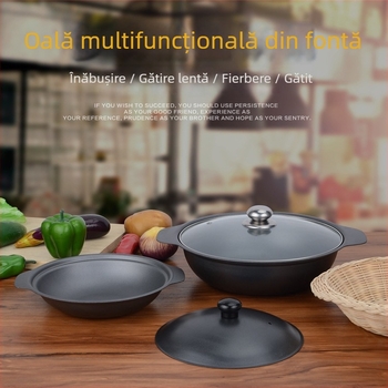 Oală din fontă pentru orez în stil cantonez și orez cu pui braised, cu strat antiaderent, capacitate 2,1–3 L