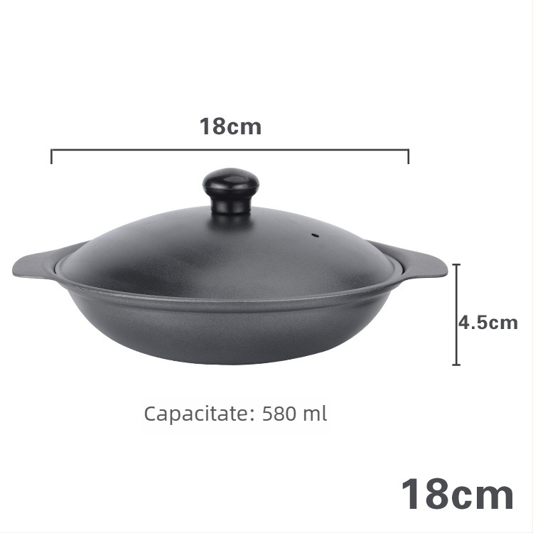 Oală din fontă pentru orez în stil cantonez și orez cu pui braised, cu strat antiaderent, capacitate 2,1–3 L
