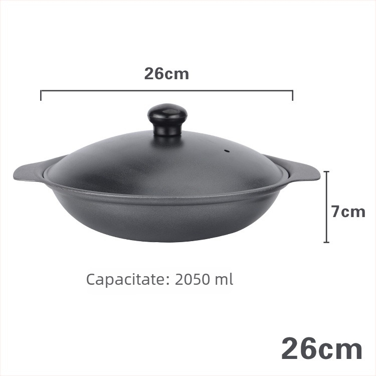 Oală din fontă pentru orez în stil cantonez și orez cu pui braised, cu strat antiaderent, capacitate 2,1–3 L