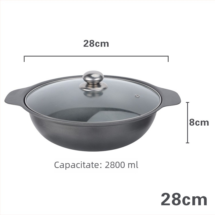 Oală din fontă pentru orez în stil cantonez și orez cu pui braised, cu strat antiaderent, capacitate 2,1–3 L