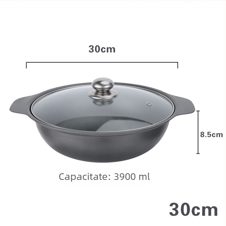 Oală din fontă pentru orez în stil cantonez și orez cu pui braised, cu strat antiaderent, capacitate 2,1–3 L