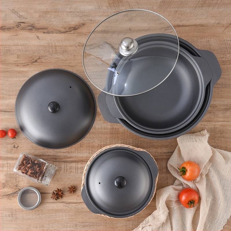 Oală din fontă pentru orez în stil cantonez și orez cu pui braised, cu strat antiaderent, capacitate 2,1–3 L