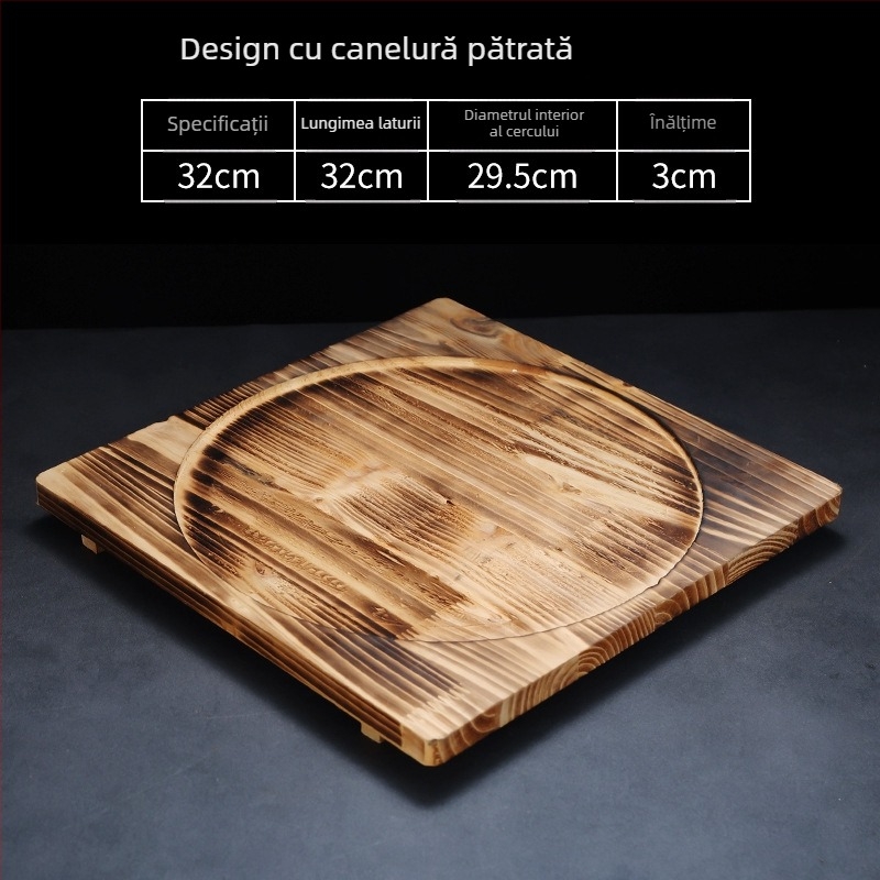 Set de lemn pentru oale din piatră și lut, bază izolatoare pentru aragaz cu cărbuni, placă din lemn pentru infuzarea ceaiului, bază pentru oală, tavă, placă de fier
