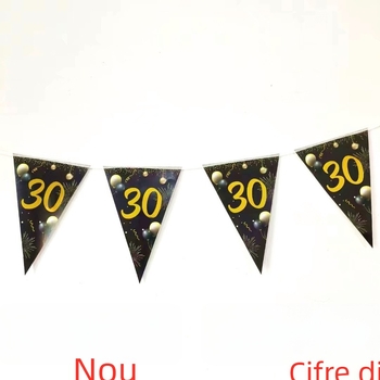 Serie negru-auriu cu ștanțare prin folie – Steaguri triunghiulare pentru sărbătoare