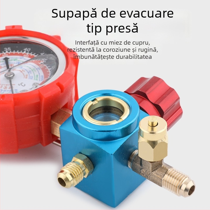 Set de instrumente pentru climatizare cu manometru cu diafragmă pentru instalații A/C casnice și auto