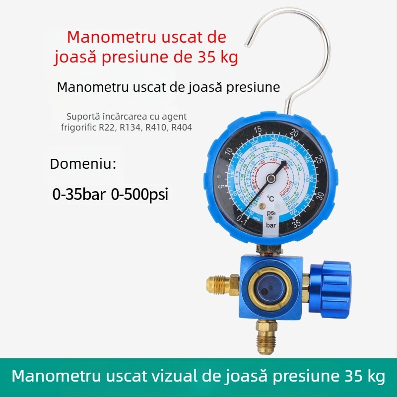 Set de instrumente pentru climatizare cu manometru cu diafragmă pentru instalații A/C casnice și auto