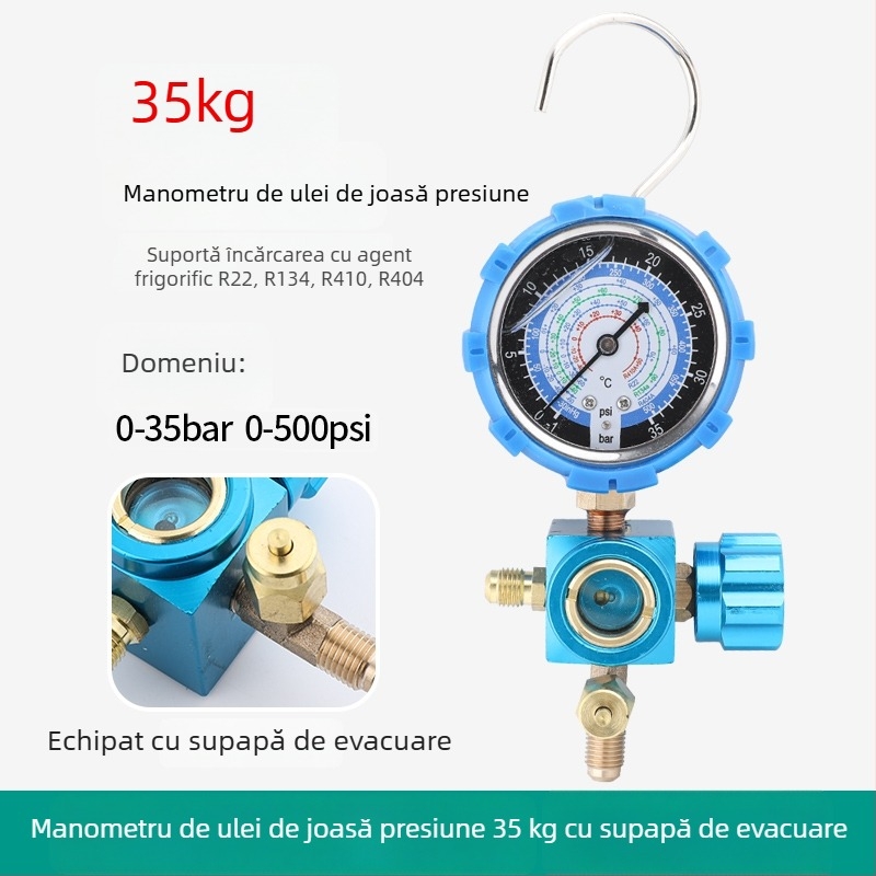 Set de instrumente pentru climatizare cu manometru cu diafragmă pentru instalații A/C casnice și auto