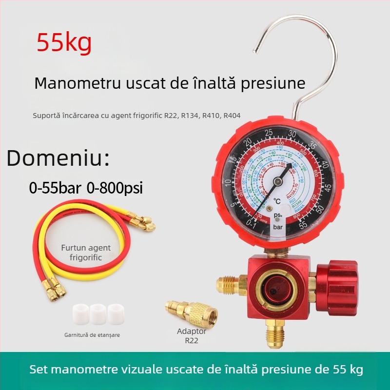 Set de instrumente pentru climatizare cu manometru cu diafragmă pentru instalații A/C casnice și auto