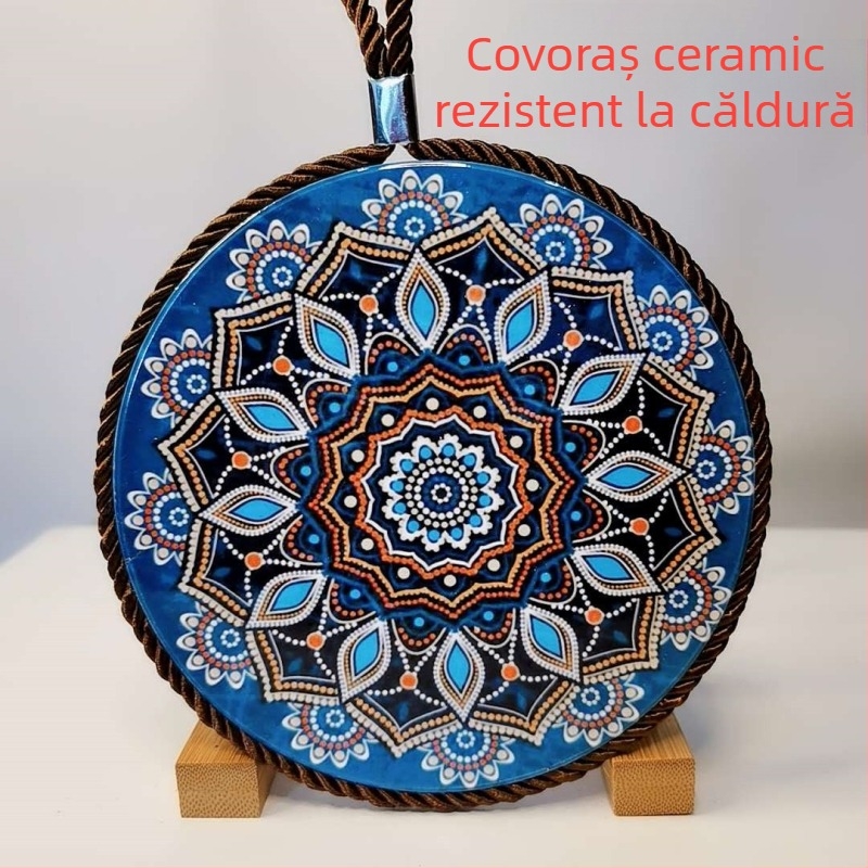 Suport ceramic izolator termic pentru masă, rotund, stil Boem