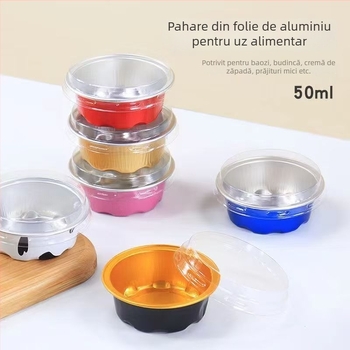 Set de forme pentru bowl cake de 50 ml, cu cupe din folie de aluminiu și ambalaj