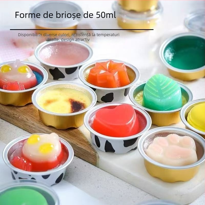 Set de forme pentru bowl cake de 50 ml, cu cupe din folie de aluminiu și ambalaj