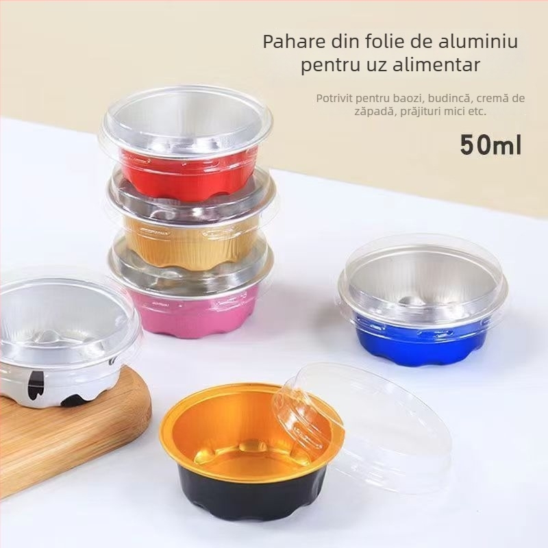 Set de forme pentru bowl cake de 50 ml, cu cupe din folie de aluminiu și ambalaj
