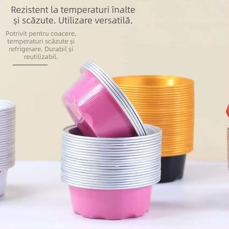 Set de forme pentru bowl cake de 50 ml, cu cupe din folie de aluminiu și ambalaj