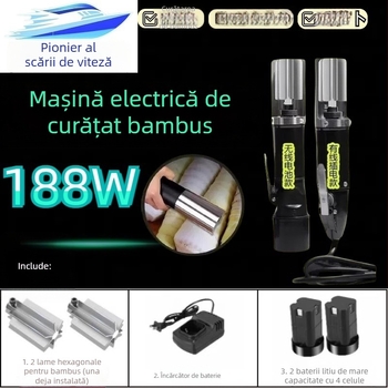 188W Curățitor electric automat, actualizat, pentru bambus, cartofi și taro