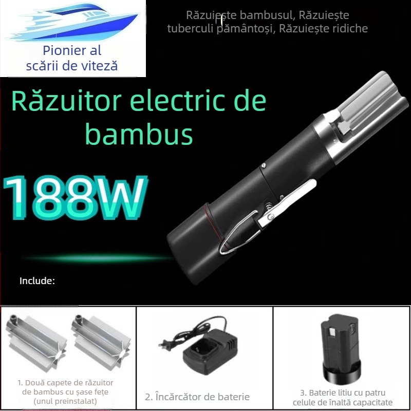188W Curățitor electric automat, actualizat, pentru bambus, cartofi și taro