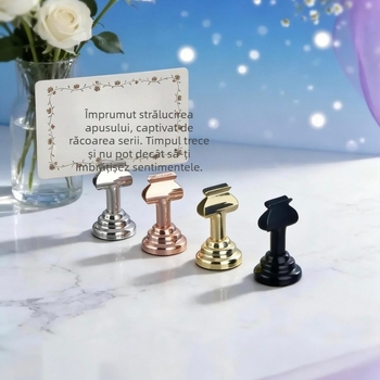 Suport metalic pentru carduri cu bază de afișaj, clips pentru note și etichetă de preț pentru prăjituri și deserturi, clip vertical