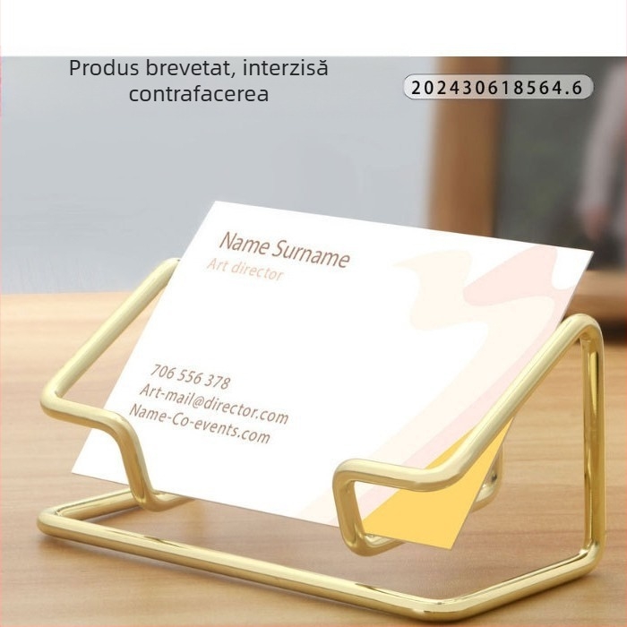 Suport metalic pentru cărți de vizită, organizator simplu pentru birou, design de înaltă calitate