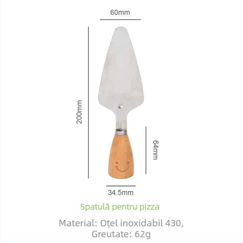 Set din oțel inoxidabil pentru coacere: tel pentru ouă, spatulă pentru prăjituri, rotiță de pizza, strecurător de făină și lingură de amestecare
