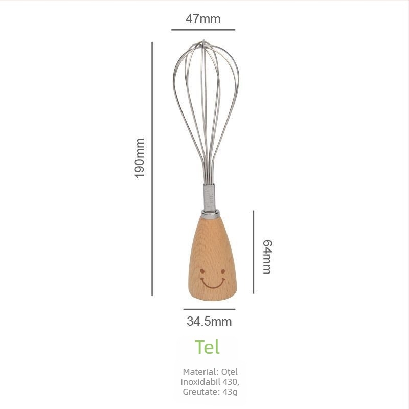 Set din oțel inoxidabil pentru coacere: tel pentru ouă, spatulă pentru prăjituri, rotiță de pizza, strecurător de făină și lingură de amestecare