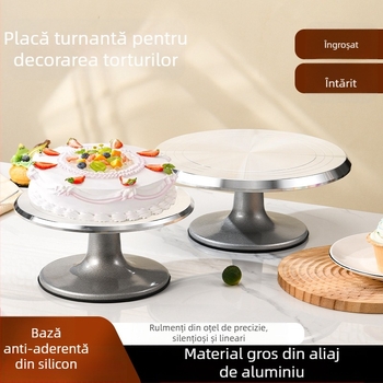 Platou rotativ pentru tort din aliaj de aluminiu pentru decorare, 10–12 inch, bază antiderapantă