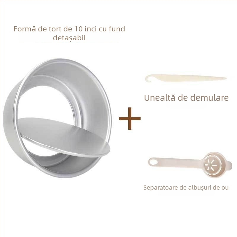Formă de tort anodizată cu fund detașabil, 6 inci, set complet pentru coacere casnică și profesională