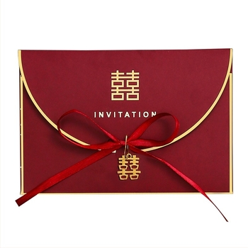 Invitații de nuntă în stil chinezesc, personalizate, imprimare cu aspect de scriere de mână