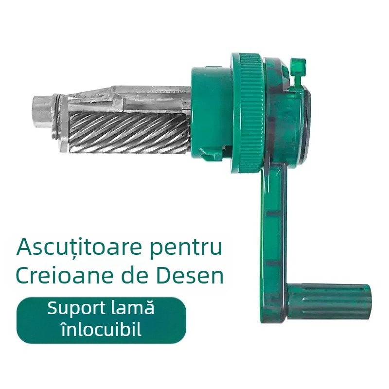 Ascuțitor de creioane manual din bambus verde – multifuncțional pentru creioane cu cărbune și grafit, ideal pentru schițe