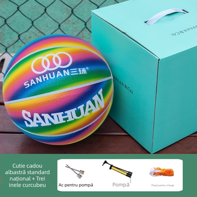 Set cadou baschet în cutie albastră, mărimi 4, 5, 6 și 7