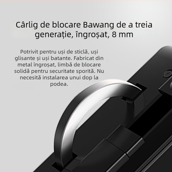 Double Shields H905 lacăt pentru ușa de sticlă cu amprentă și parolă, TTLOCK, TUYA – montaj fără găuri pentru uși duble
