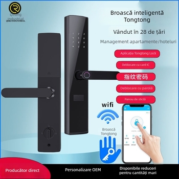 TTlock încuietoare inteligentă pentru intrarea în apartament, cazare sau hotel, deblocare Bluetooth de la distanță, cu amprentă digitală și parolă