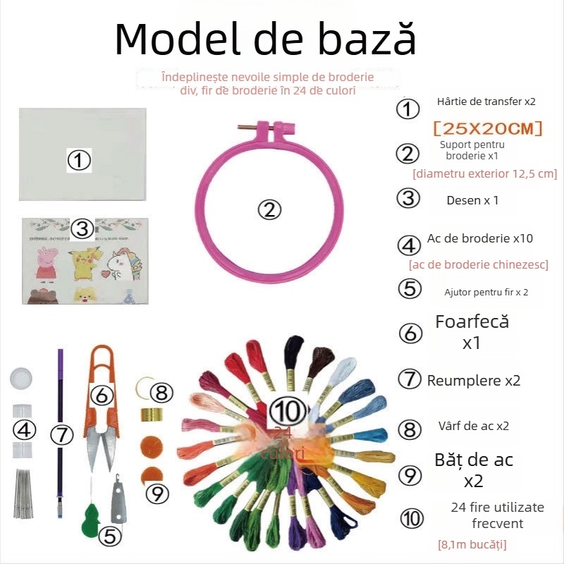 Kit DIY de broderie pentru începători: broderie pe haine, artă din textile pentru cupluri