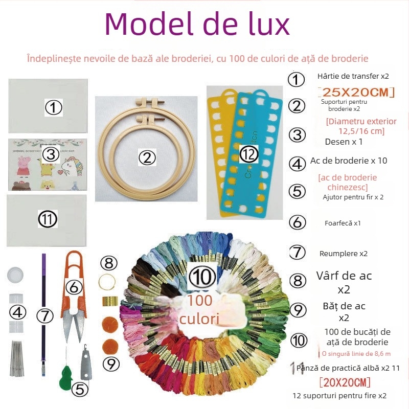 Kit DIY de broderie pentru începători: broderie pe haine, artă din textile pentru cupluri