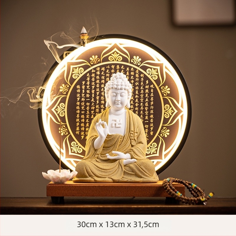 Statuile Buddha ceramic Vairocana și Shakyamuni pentru sufragerie și hol, decor Zen în stil chinezesc