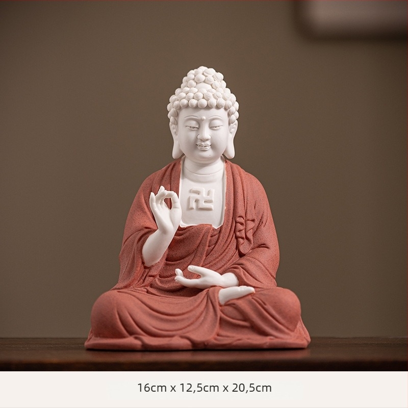 Statuile Buddha ceramic Vairocana și Shakyamuni pentru sufragerie și hol, decor Zen în stil chinezesc
