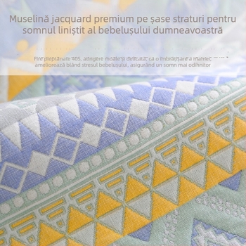 Covoraș din tifon cu șase straturi pentru bebeluși, din bumbac, respirabil, vară