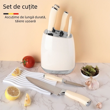 Set de cuțite pentru bucătărie din oțel inoxidabil – set complet pentru uz casnic, cuțite pentru felii și tocat