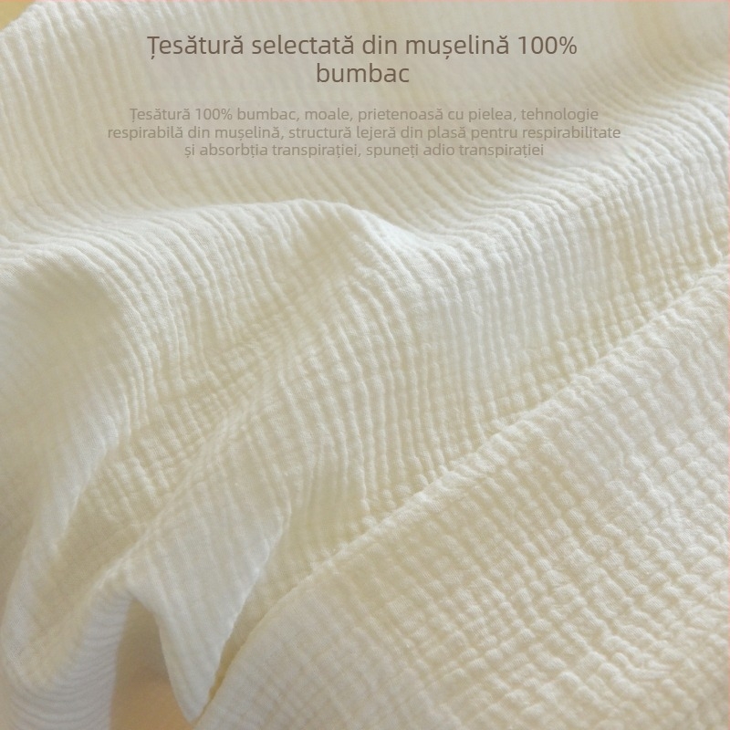 Foaie de pat din tifon de bumbac 100% pentru nou-născuți și copii, bumbac integral, clasă A, vară subțire, absoarbe transpirația și respiră.