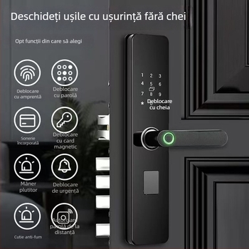 Încuietoare inteligentă pentru ușă cu amprentă și parolă pentru uz casnic