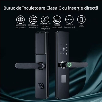 Încuietoare inteligentă pentru ușă cu amprentă și parolă pentru uz casnic