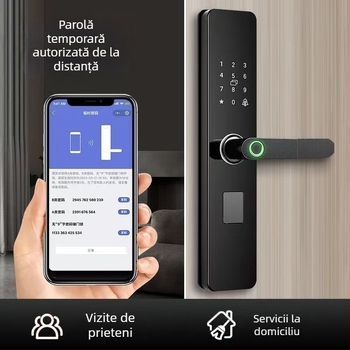 Încuietoare inteligentă pentru ușă cu amprentă și parolă pentru uz casnic