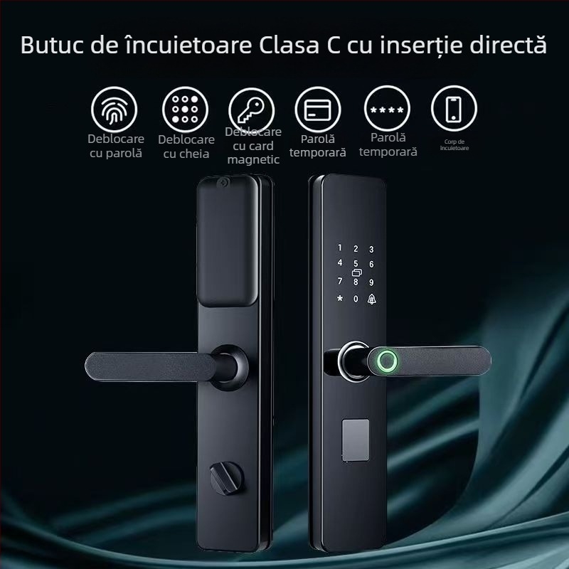 Încuietoare inteligentă pentru ușă cu amprentă și parolă pentru uz casnic