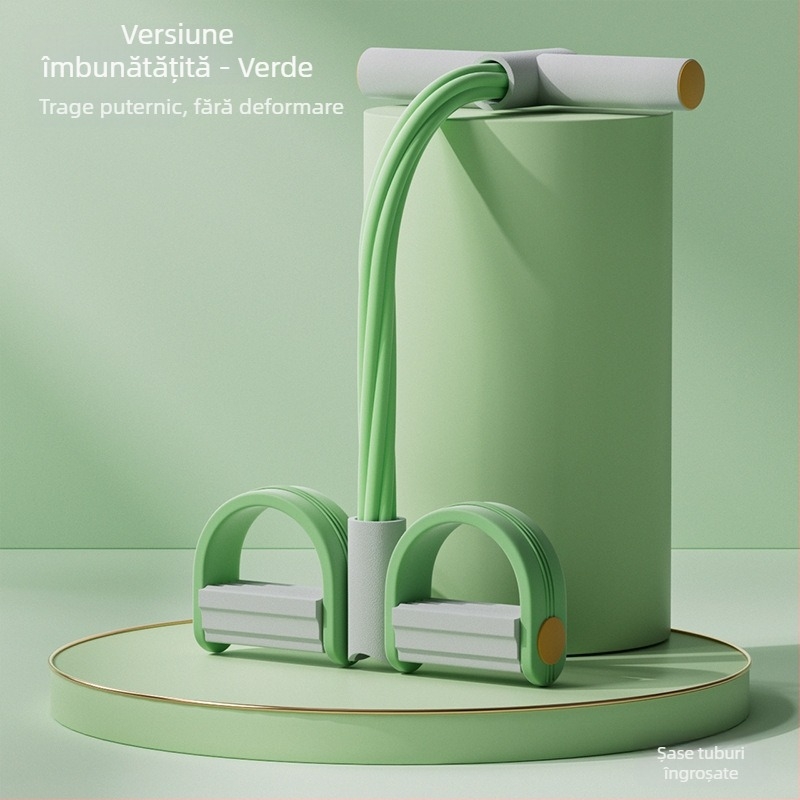Asistent pentru abdomen pentru sit‑ups cu bandă elastică și tracțiune cu pedală