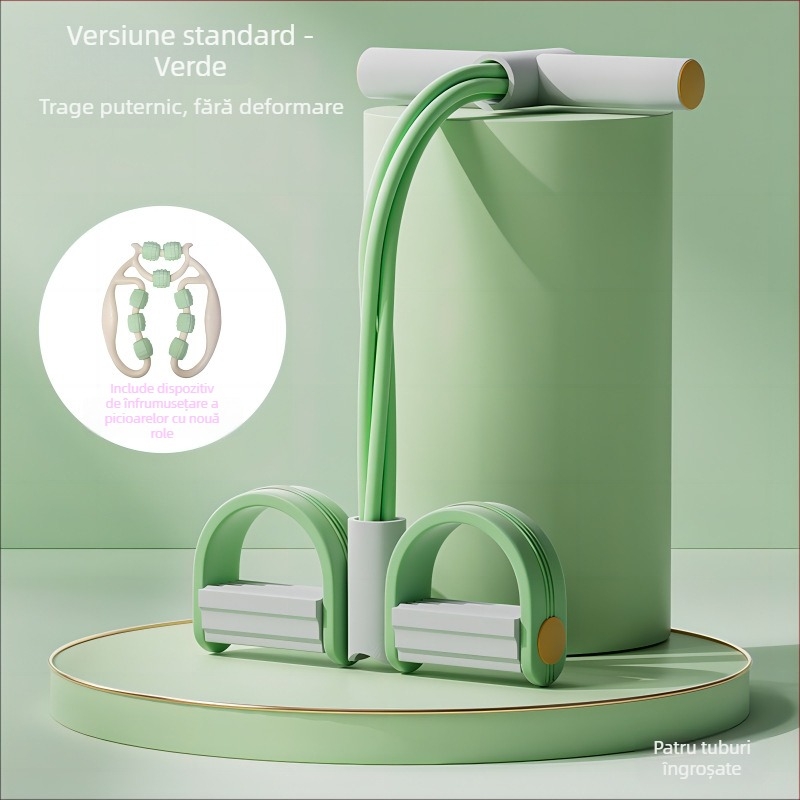Asistent pentru abdomen pentru sit‑ups cu bandă elastică și tracțiune cu pedală