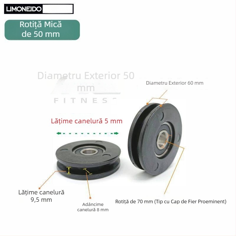 Polie din nylon pentru echipament de fitness, diametru exterior 50/70/90/95/100/105/115 mm